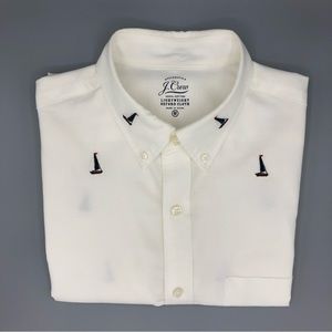 J. Crew Button Down Sailboat Embroidered Shirt